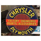 Chrysler Plymouth - Porcelain Sign - Runkel Bros American