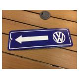 Vintage VW Porcelain Arrow Sign - 12" x 4"