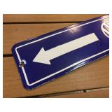 Vintage VW Porcelain Arrow Sign - 12" x 4"