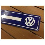 Vintage VW Porcelain Arrow Sign - 12" x 4"