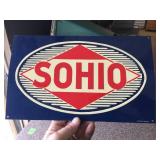 Embossed - Sohio Metal Sign 14" x 8 1/2" - Desperate Sign Co.