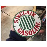 Nifty Vintage Sinclair Gasoline - 6" Porcelain Badge - Sign - Emblem