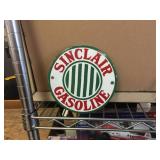 Nifty Vintage Sinclair Gasoline - 6" Porcelain Badge - Sign - Emblem