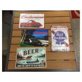 4 Old-Look Tin Beer Signs - Hamm