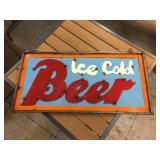 Custom Folk Art - Ice Cold Beer - Metal Sign 31" x 15 1/2"