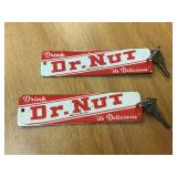 Pair Vintage Dr Nut - Porcelain Keychains/Crate Badge