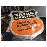 Vintage Nairn Linoleum - Metal Shield Advertiser Sign 20 1/2" x 21 1/2"