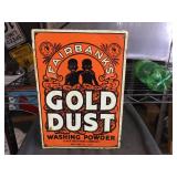 Vintage Fairbanks Gold Dust - Embossed Metal Advertiser Sign 9 1/8" x 13 1/8"