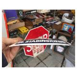 Vintage Convex Metal/Porcelain Sign - Czech? 8" x 6"