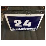 Vintage Convex Metal/Porcelain Sign - Czech? 8" x 6"