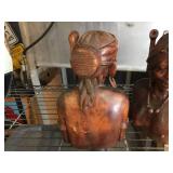 Vintage Carved Wooden Tribal Couple - 11" Tall