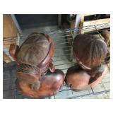 Vintage Carved Wooden Tribal Couple - 11" Tall