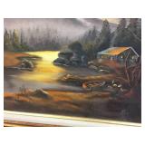 Oil on Canvas - Cabin Scene 25" x 21"
