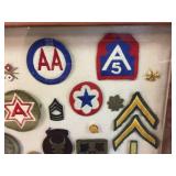 Vintage Military Pins - Patches - Goggles Diorama