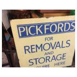 Heavy Vintage "Pickfords" 2-Sided Metal Porcelain Sign 15 5/8" x 15 5/8"
