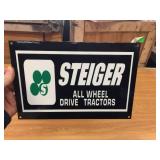 Steiger - Metal Porcelain/Enamel Sign 12" x 8" Nice