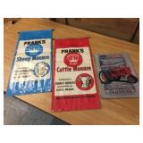 Vintage Manure Bags + Metal Tractor Sign