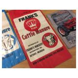 Vintage Manure Bags + Metal Tractor Sign