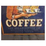Vintage Embossed Shear Coffee 1869 - Metal Advertiser Sign