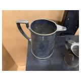 Vintage Pitchers and Containers includes Notre Dame Reed & Barton Pitcher Silver Soldered 80oz