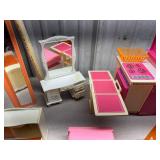 Vintage Barbie and Dollhouse Furniture and Accessories, Includes, Orange Barbie Sized Bike and Little MS Three Wheeler for Barbie