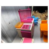 Vintage Barbie and Dollhouse Furniture and Accessories, Includes, Orange Barbie Sized Bike and Little MS Three Wheeler for Barbie