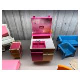 Vintage Barbie and Dollhouse Furniture and Accessories, Includes, Orange Barbie Sized Bike and Little MS Three Wheeler for Barbie