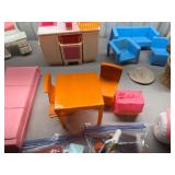 Vintage Barbie and Dollhouse Furniture and Accessories, Includes, Orange Barbie Sized Bike and Little MS Three Wheeler for Barbie