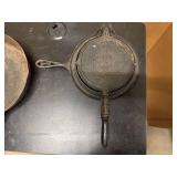 Vintage 11" Cast Iron Pan and Vintage Griswold Waffle Maker