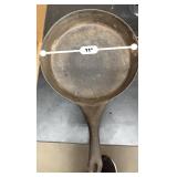 Vintage 11" Cast Iron Pan and Vintage Griswold Waffle Maker