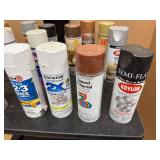 Sixteen Cans of Spray Paint