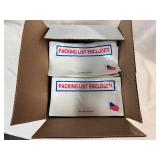 Two Boxes of Uline Packing List Envelopes with American Flag 5.5" x 10"