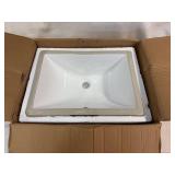 Rectangular White Ceramic Sink, 16.5" x 12". Appears New.