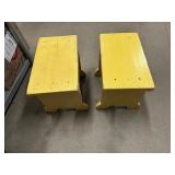 Pair of Bright Yellow Stools 15" x 8 3/4" x 32"