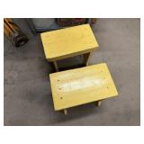 Pair of Bright Yellow Stools 15" x 8 3/4" x 32"