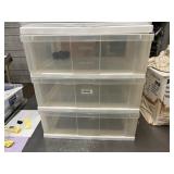 Set of Three Plastic Storage Containers