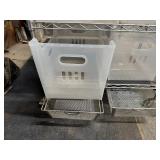 Small Rolling Metro Cart with Two Bottom Drawers and Eleven Plastic Multi-Purpose Bins (Cart 25" x 15.5" x 28")