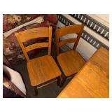 Vintage Wooden Dining Table with Four Matching Chairs