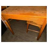 Vintage Wooden Dining Table with Four Matching Chairs