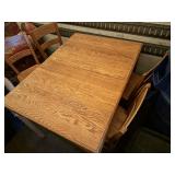 Vintage Wooden Dining Table with Four Matching Chairs