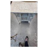 Wicker Table with Shelves, Very Nice Condition and Metal Plant Stand