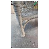 Wicker Table with Shelves, Very Nice Condition and Metal Plant Stand