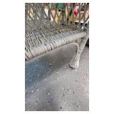 Wicker Table with Shelves, Very Nice Condition and Metal Plant Stand