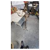 Wicker Table with Shelves, Very Nice Condition and Metal Plant Stand