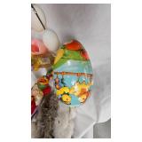 Assorted Easter Lot, Cardboard Eggs and Paper Mache Rabiit(1949)