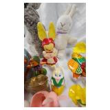 Assorted Easter Lot, Cardboard Eggs and Paper Mache Rabiit(1949)