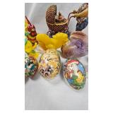 Assorted Easter Lot, Cardboard Eggs and Paper Mache Rabiit(1949)