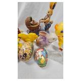 Assorted Easter Lot, Cardboard Eggs and Paper Mache Rabiit(1949)