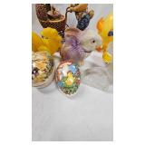 Assorted Easter Lot, Cardboard Eggs and Paper Mache Rabiit(1949)