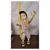 German Bisque Baseball Boy Doll with Removable arms, Approx 28"Tall